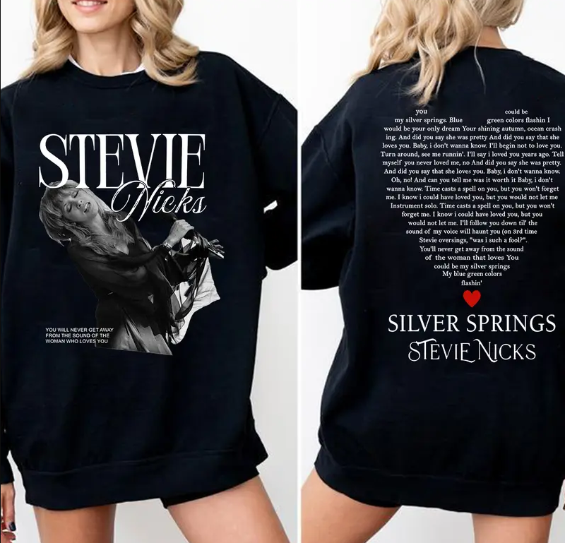 Stevie Silver Springs Vintage T-shirt, Don't Be A Lady Be A Legend 2 Side Sweatshirt, Music Concert Hoodie, Gift For Women and Man Unisex Shirts Womenswear Cotton