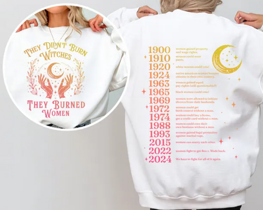 They Didn't Burn Witches They Burned Women Sweatshirt, They Didn't Burn Witches Shirts For Women Man