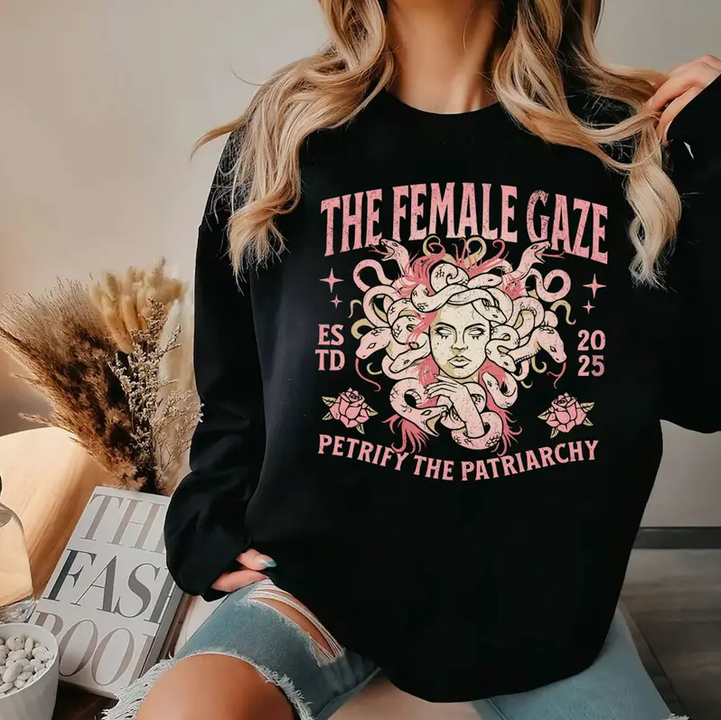 Anti-Patriarchy Medusa Shirt for Feminist and Activists Social Justice Crewneck Pro Roe Shirt Woman's Rights Shirt Feminist Oversized Merch