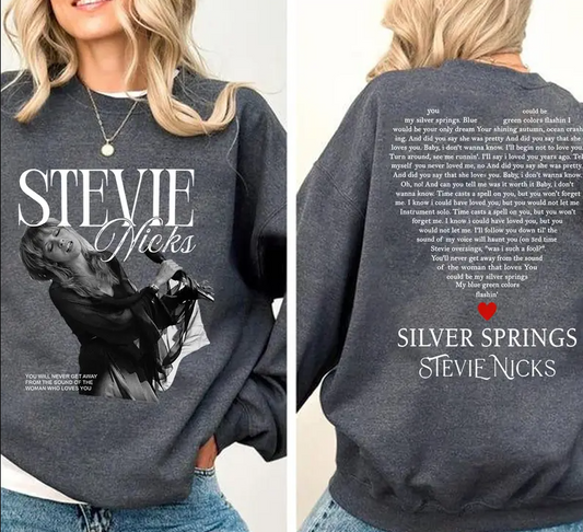Stevie Silver Springs Vintage T-shirt, Don't Be A Lady Be A Legend 2 Side Sweatshirt, Music Concert Hoodie, Gift For Women and Man Unisex Shirts Womenswear Cotton
