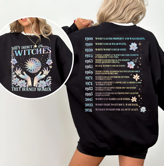 They Didn't Burn Witches They Burned Women 2026 Shirt Comfort Colors, Feminist Witch TShirt, Bury The Patriarchy Tee, Women's Rights Gift