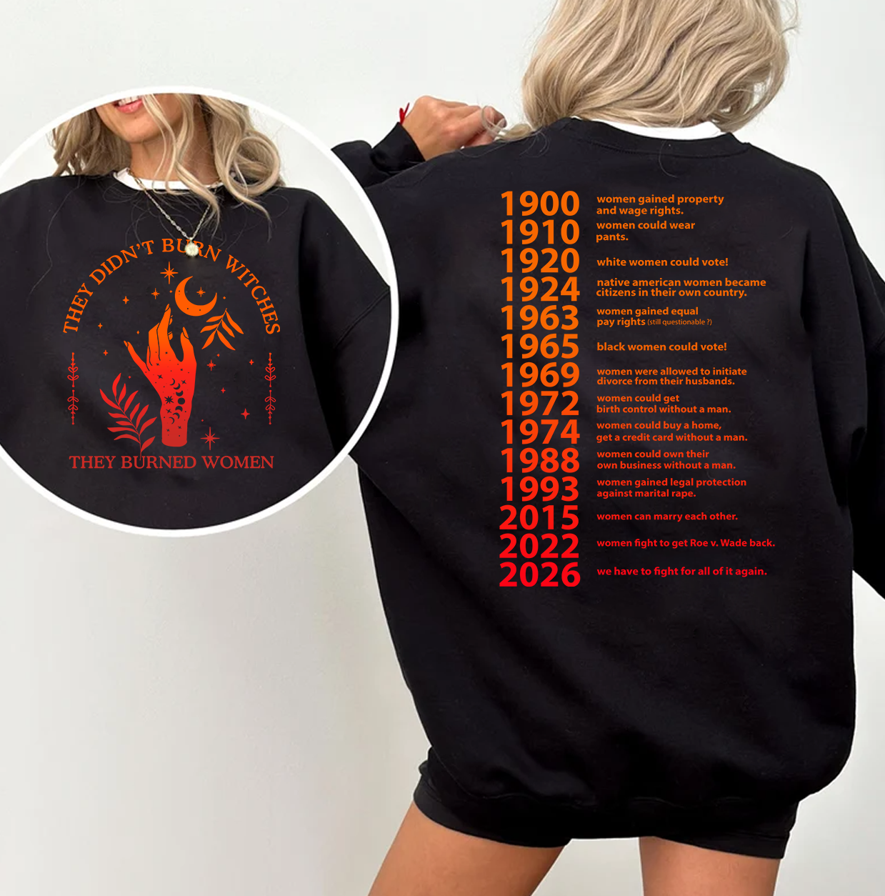 They Didn't Burn Witches They Burned Women 2026 Shirt, Feminism Shirt, Feminist Witch Shirt, Women Empowerment, Her Power, Women'ss Rights Shirt