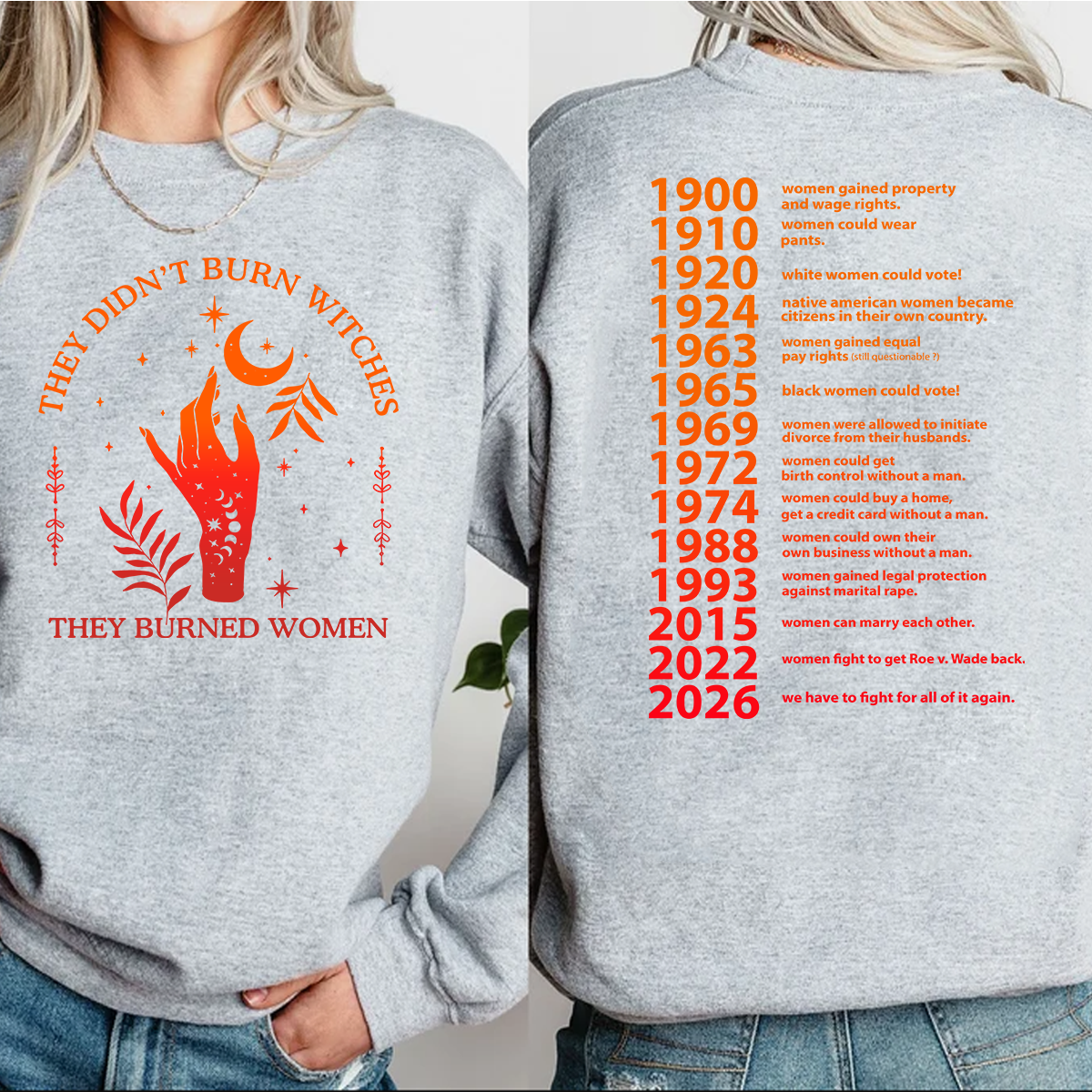 They Didn't Burn Witches They Burned Women 2026 Shirt, Feminism Shirt, Feminist Witch Shirt, Women Empowerment, Her Power, Women'ss Rights Shirt