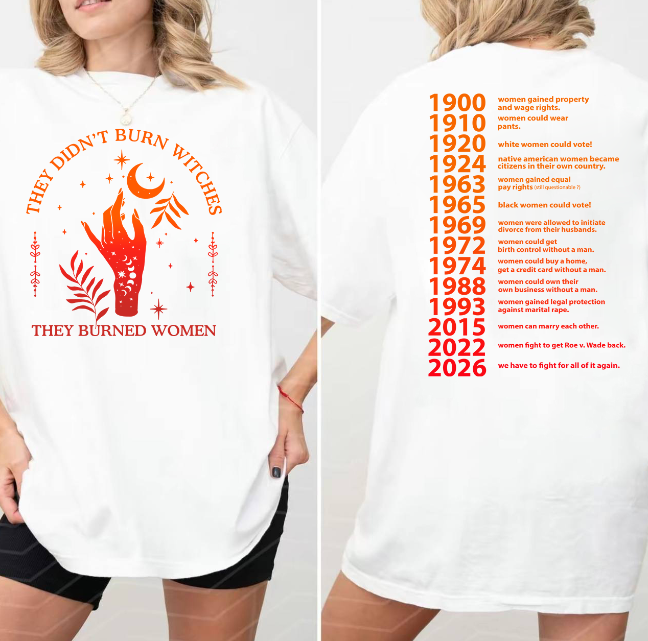 They Didn't Burn Witches They Burned Women 2026 Shirt, Feminism Shirt, Feminist Witch Shirt, Women Empowerment, Her Power, Women'ss Rights Shirt