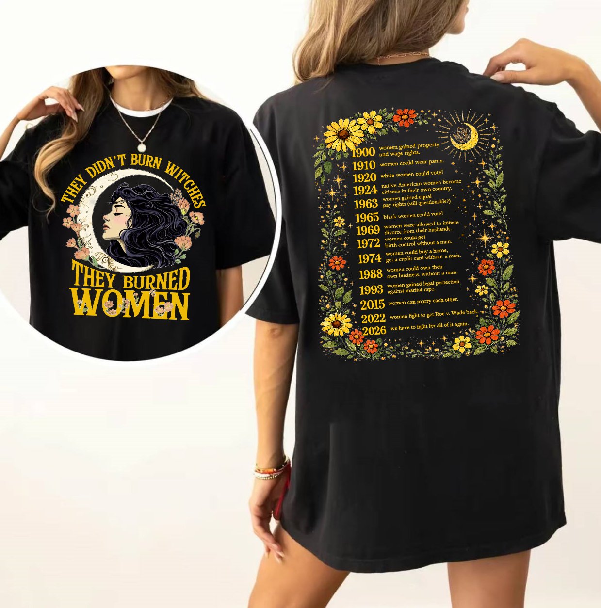 They Didn't Burn Witches Feminist Shirt 2026 Feminist Witch Shirt Women Right Shirt Women Empowerment Tshirt Feminist Gift Pro Choice Shirt