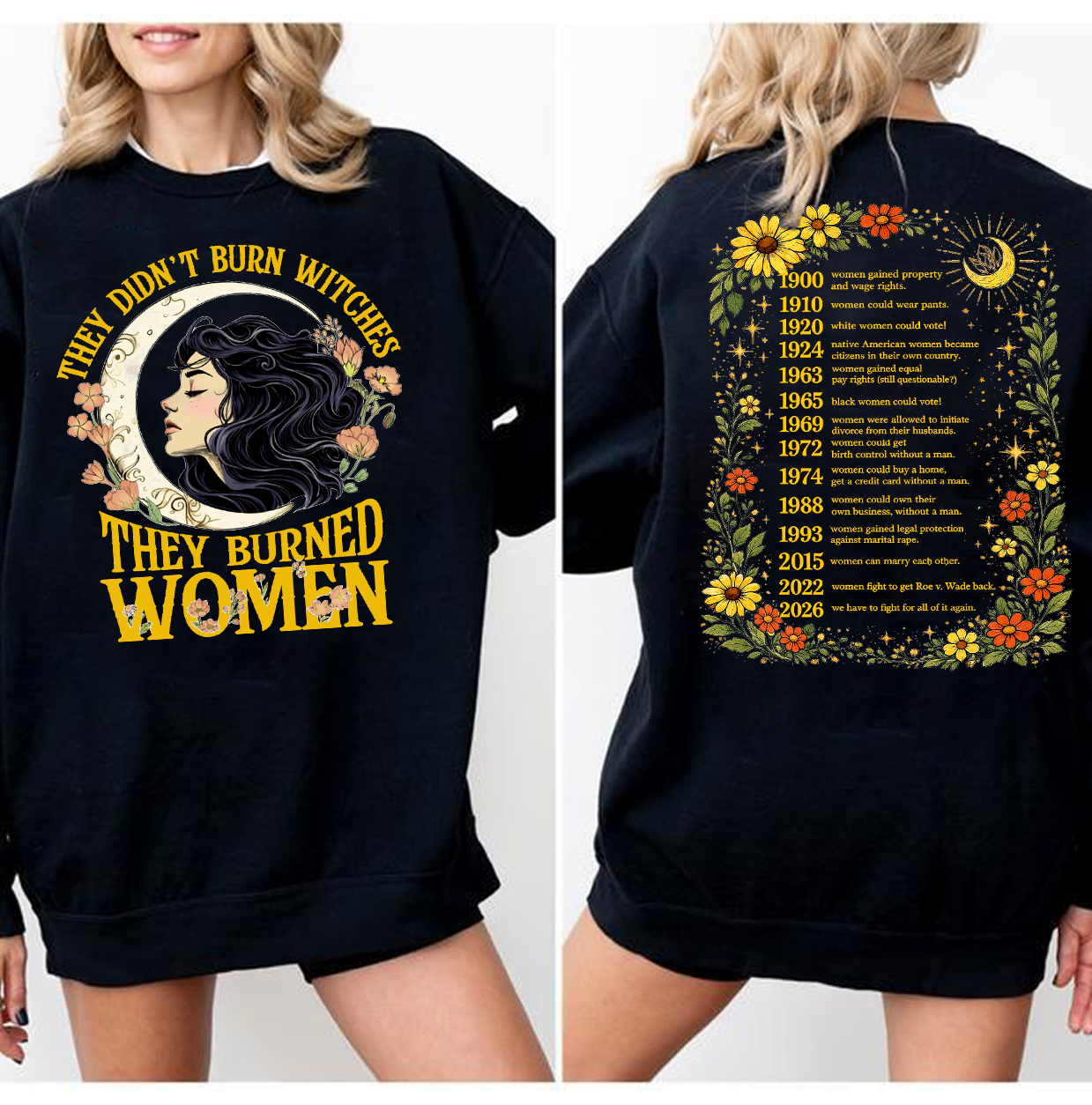 They Didn't Burn Witches Feminist Shirt 2026 Feminist Witch Shirt Women Right Shirt Women Empowerment Tshirt Feminist Gift Pro Choice Shirt