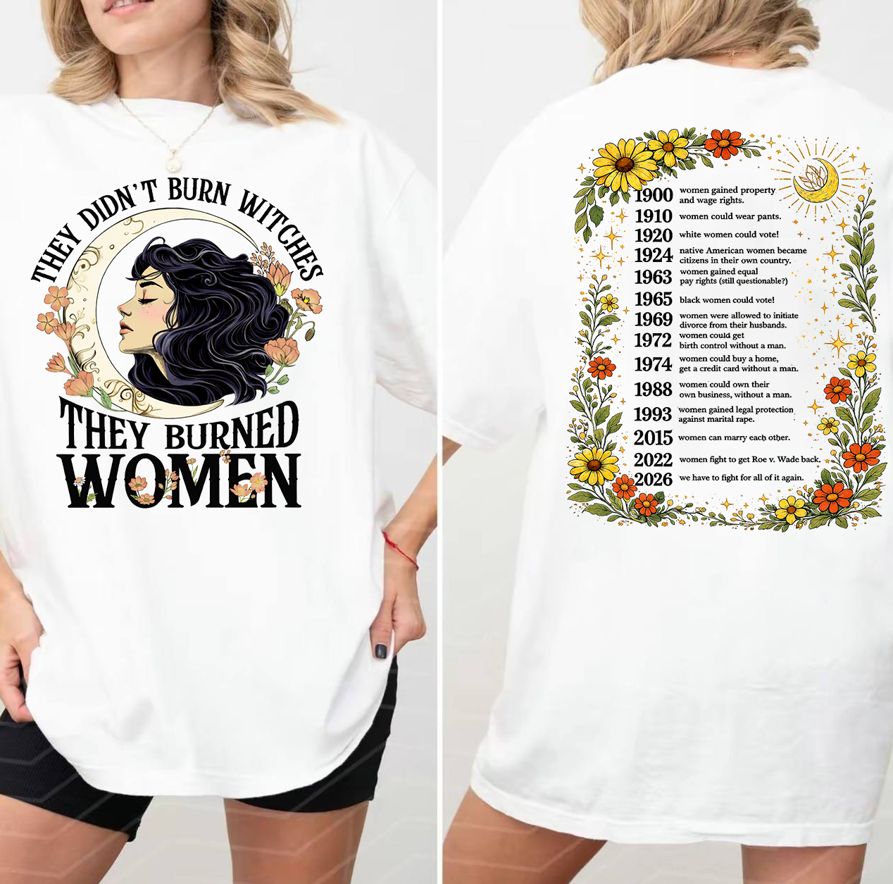 They Didn't Burn Witches Feminist Shirt 2026 Feminist Witch Shirt Women Right Shirt Women Empowerment Tshirt Feminist Gift Pro Choice Shirt